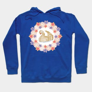 Gold Swan with Flowers Hoodie